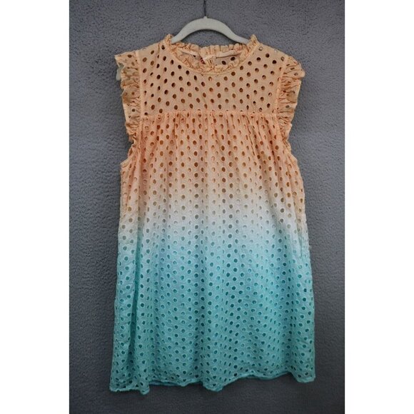 ee:some Large Eyelet Ruffle Sleeve Dress-Size Medium-Boho - Picture 1 of 11